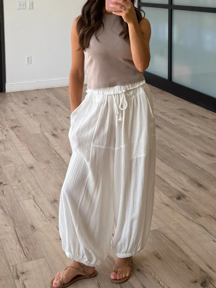 Austyn Baggy Balloon Pants | White - Image 2