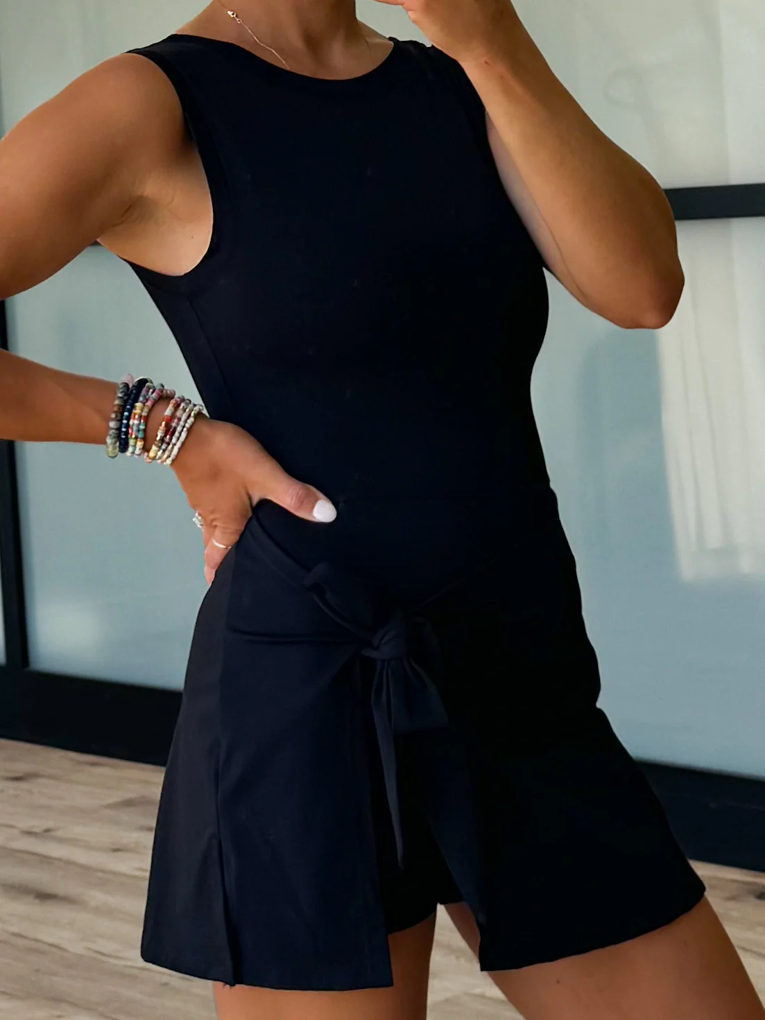 Aveline Active Wrap Romper | Black - Image 14