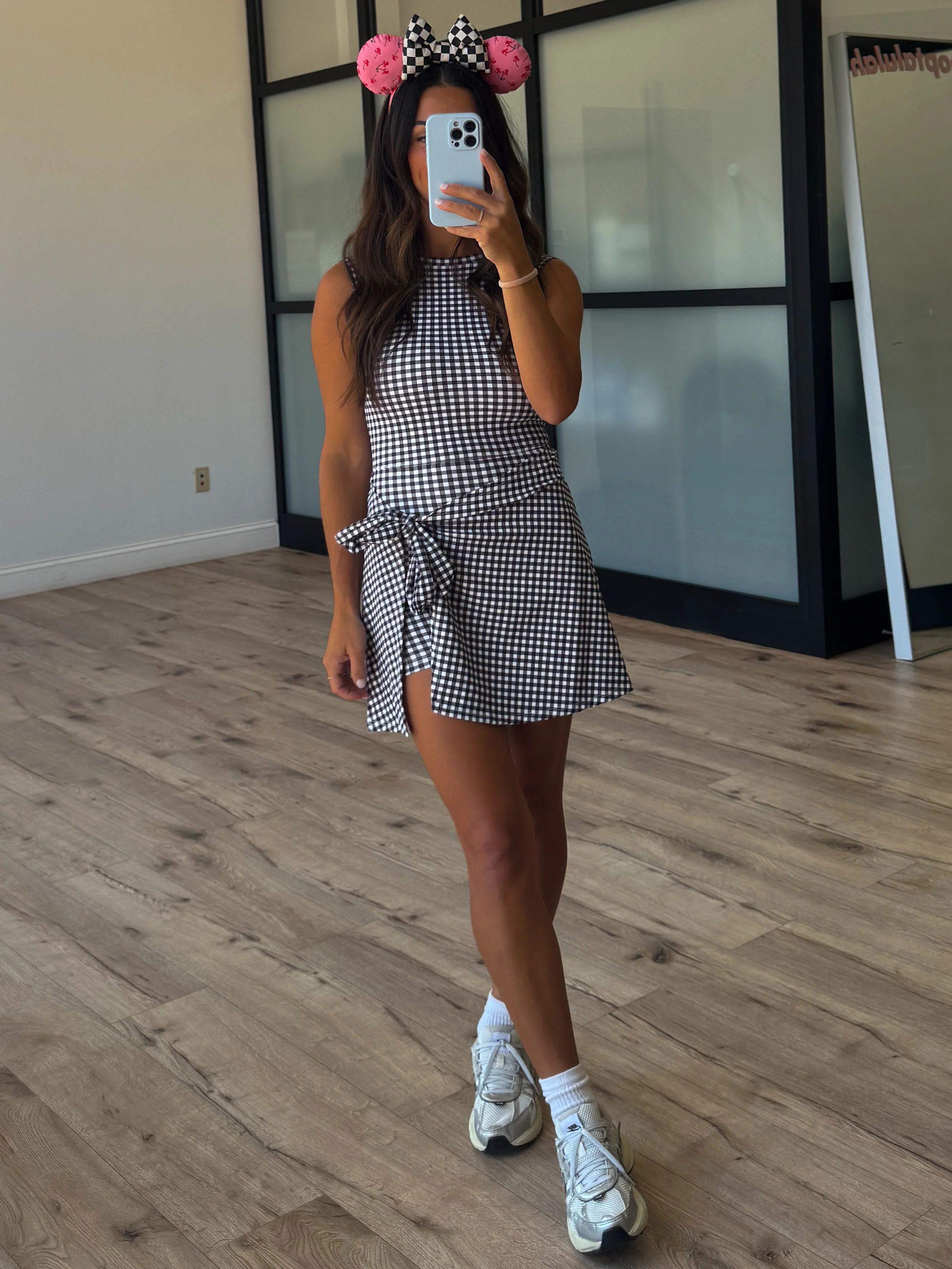 Gingham Active Wrap Romper | Black - Image 5