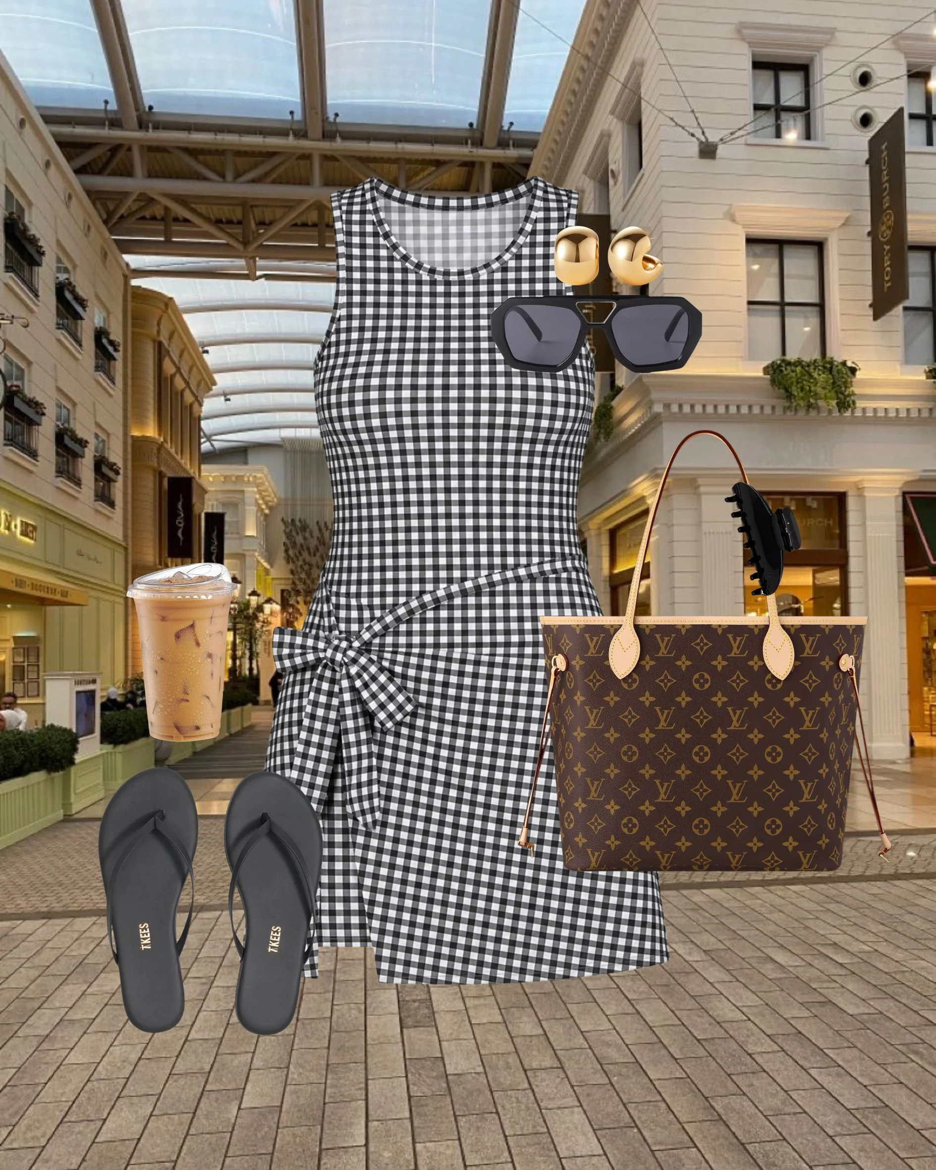 Gingham Active Wrap Romper | Black - Image 6