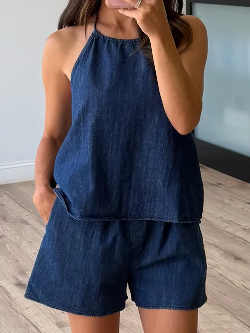 Avielle Denim Halter Top - Image 7