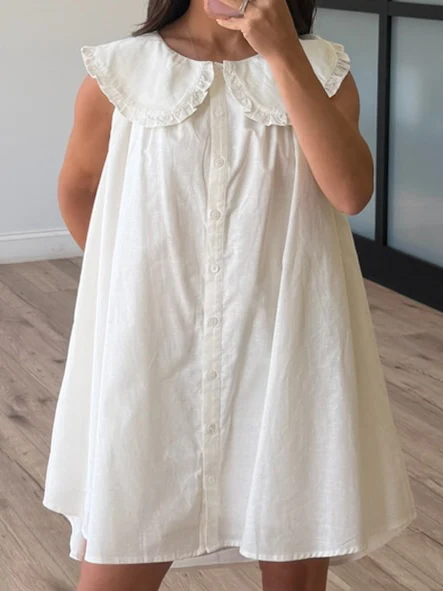 Banks Oversized Collar Dress | White - Image 3