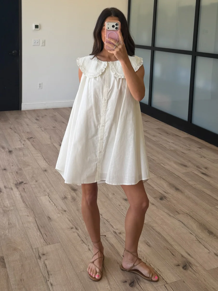 Banks Oversized Collar Dress | White - Image 5