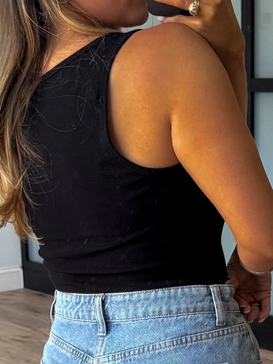 Base Ribbed Tank | Black - Image 2