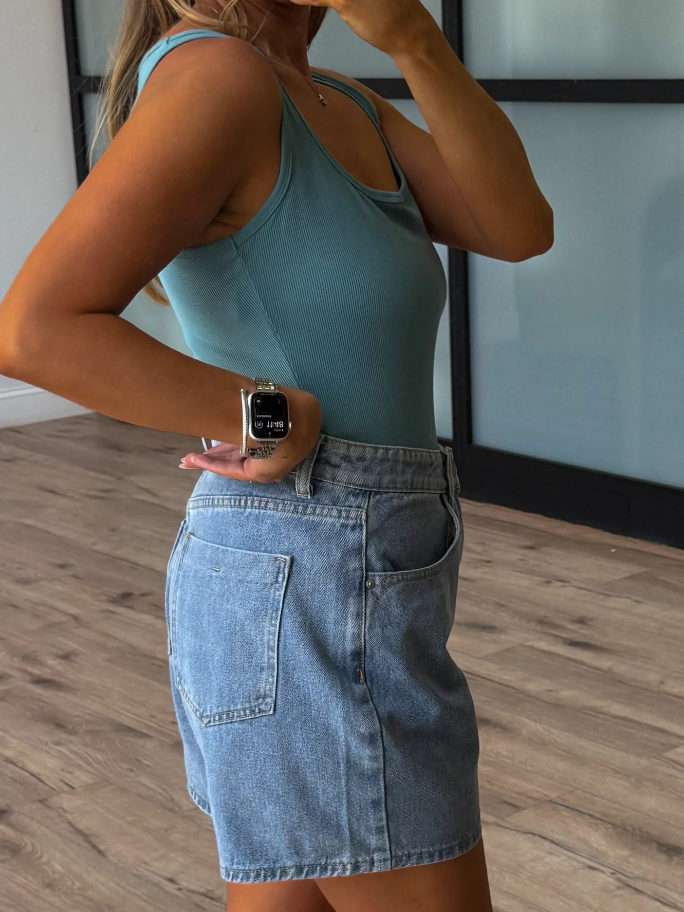 Base Ribbed Tank | Teal - Image 2