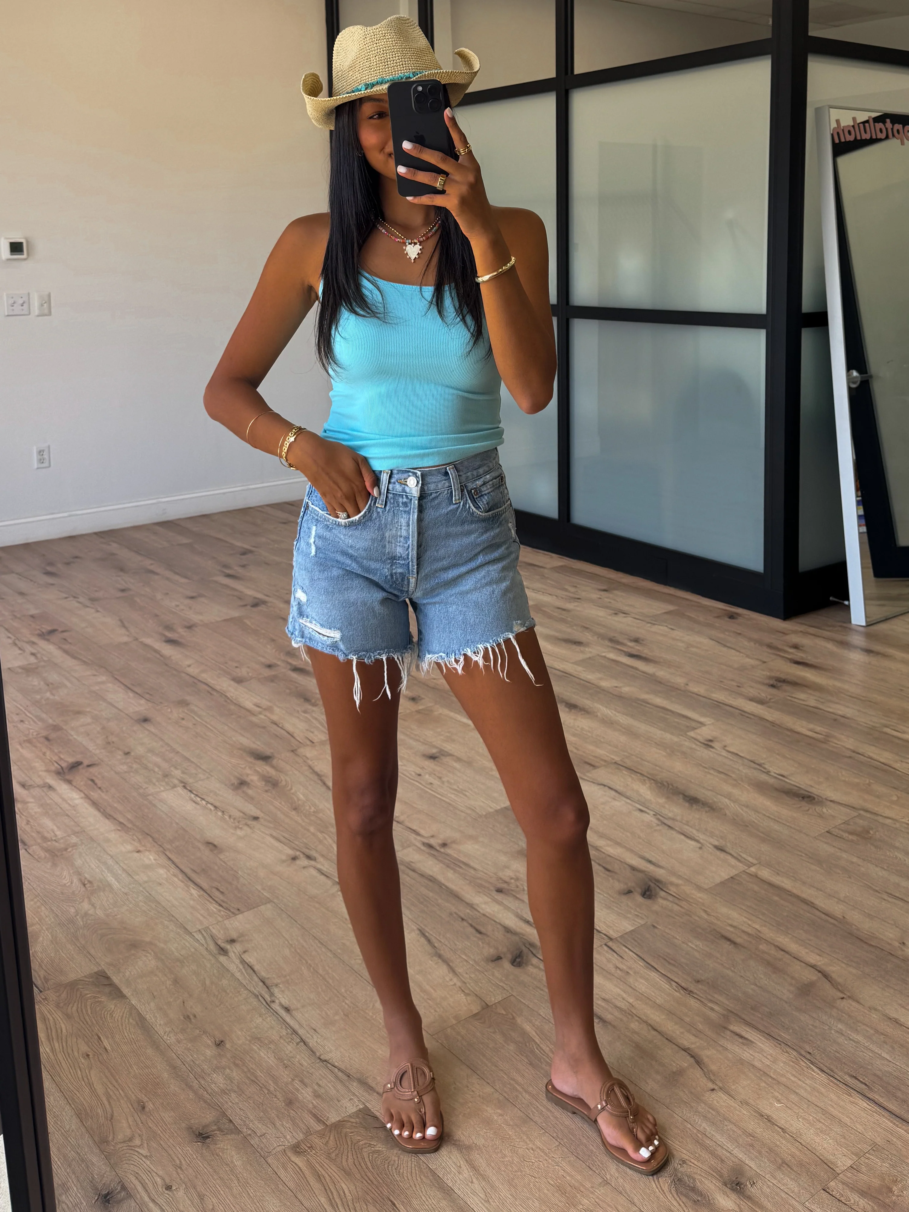 Base Ribbed Tank | Turquoise - Image 5