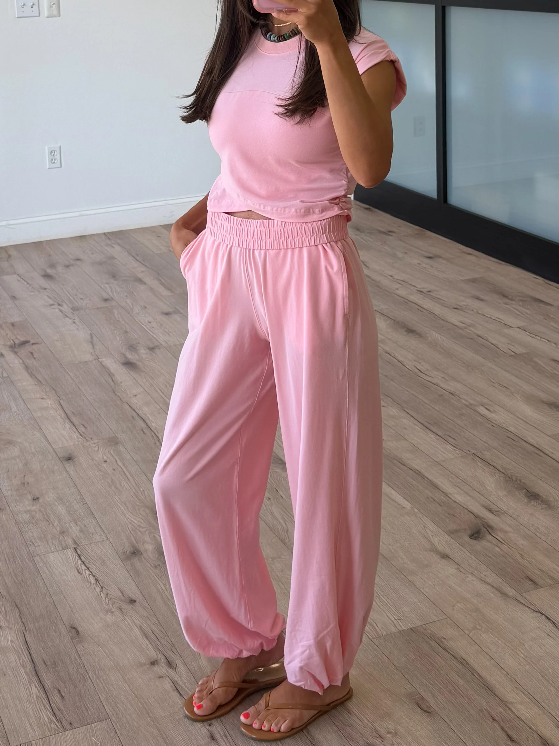 Birdie Crossover Two Piece Set | Ballet Pink - Image 3