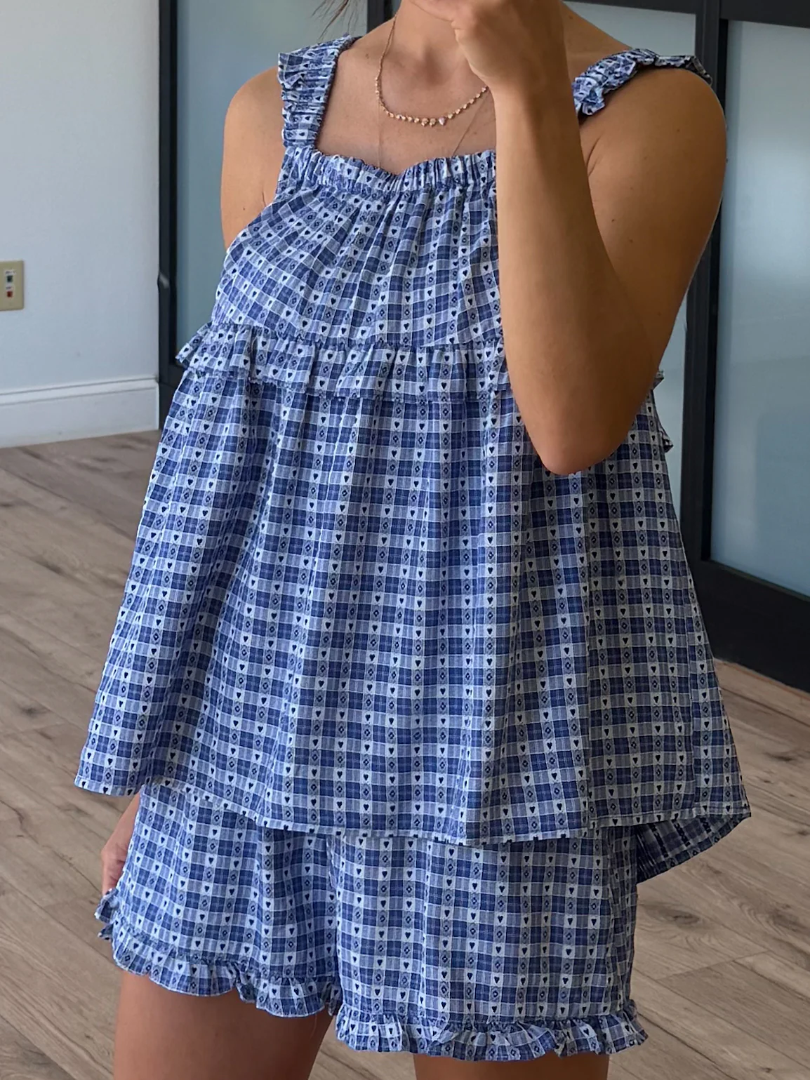Blueberry Hearts Ruffle Trim Shorts - Image 4