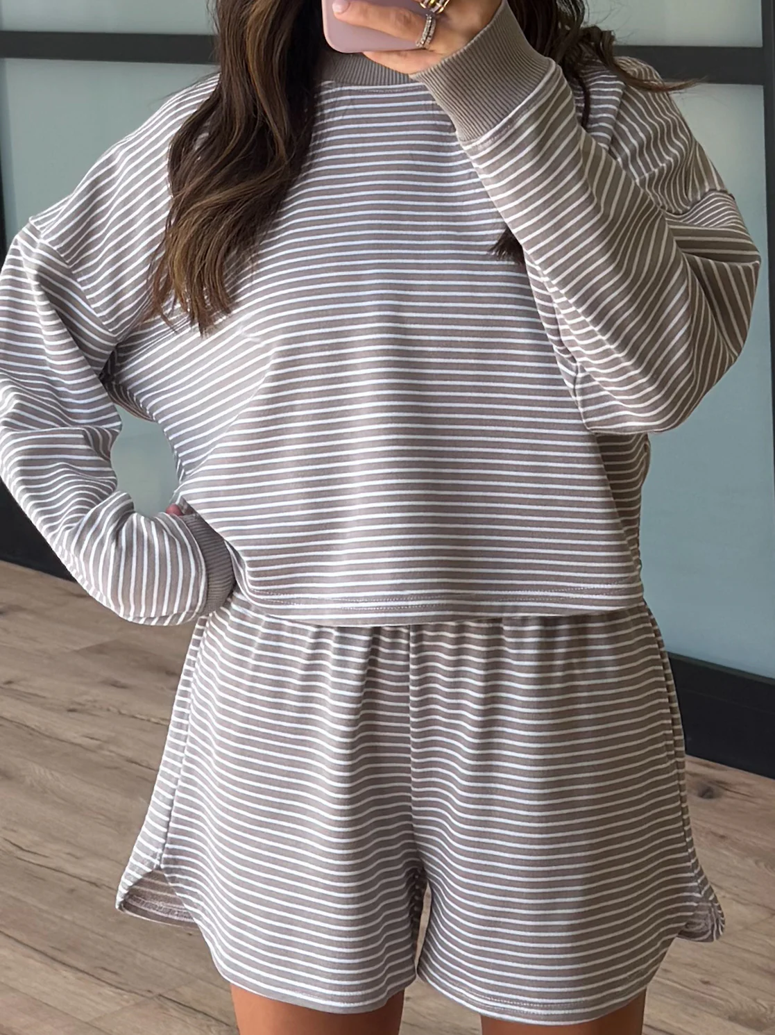 Boardwalk Stripe Crew Set | Stone - Image 3
