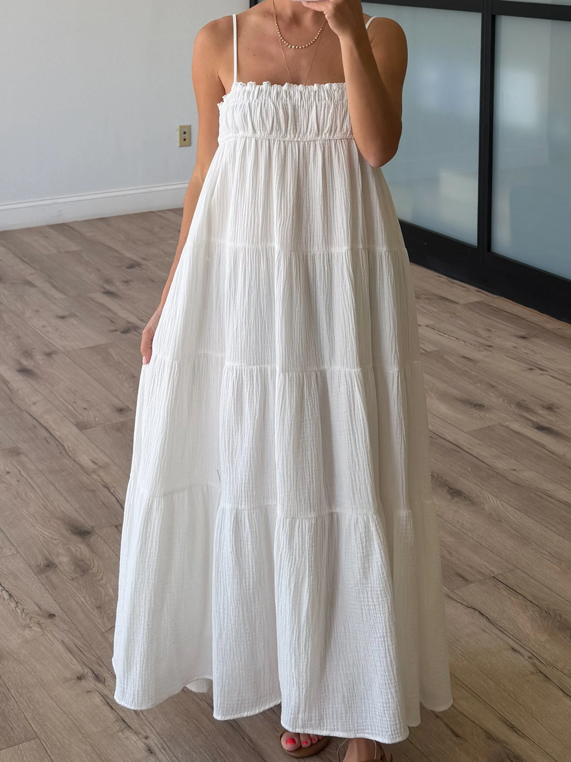 Carried Away Maxi Dress | White