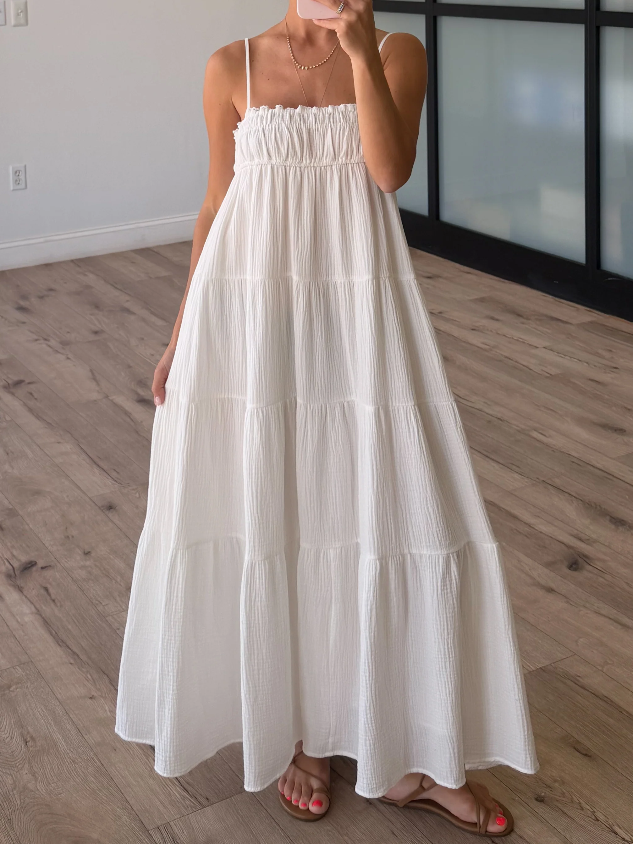 Carried Away Maxi Dress | White - Image 3
