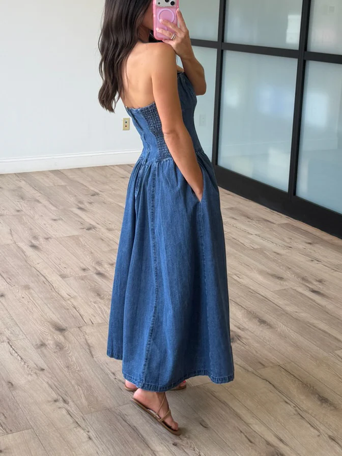 Cassidy Denim Midi Dress - Image 3