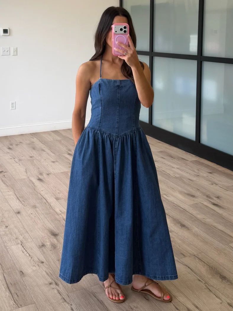 Cassidy Denim Midi Dress - Image 4