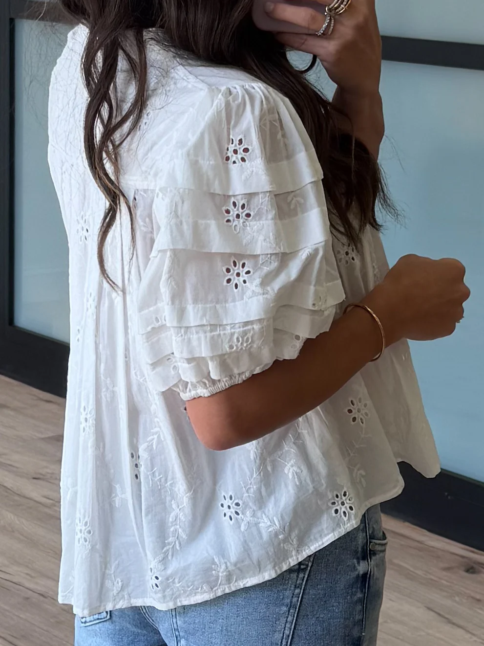 Copacabana Puff Sleeve Blouse | White Willow - Image 3