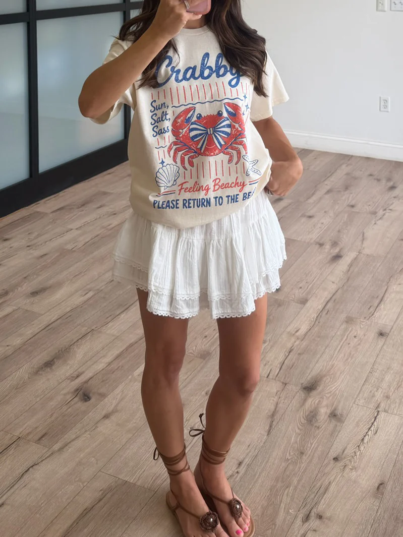 "Crabby" Oversized Graphic Tee - Image 2