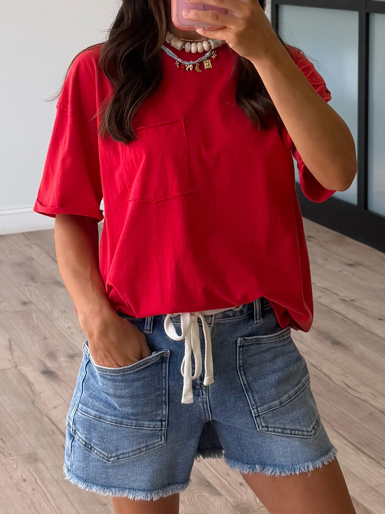 Stassi Drawstring Fray Hem Shorts | +Plus Available - Image 3