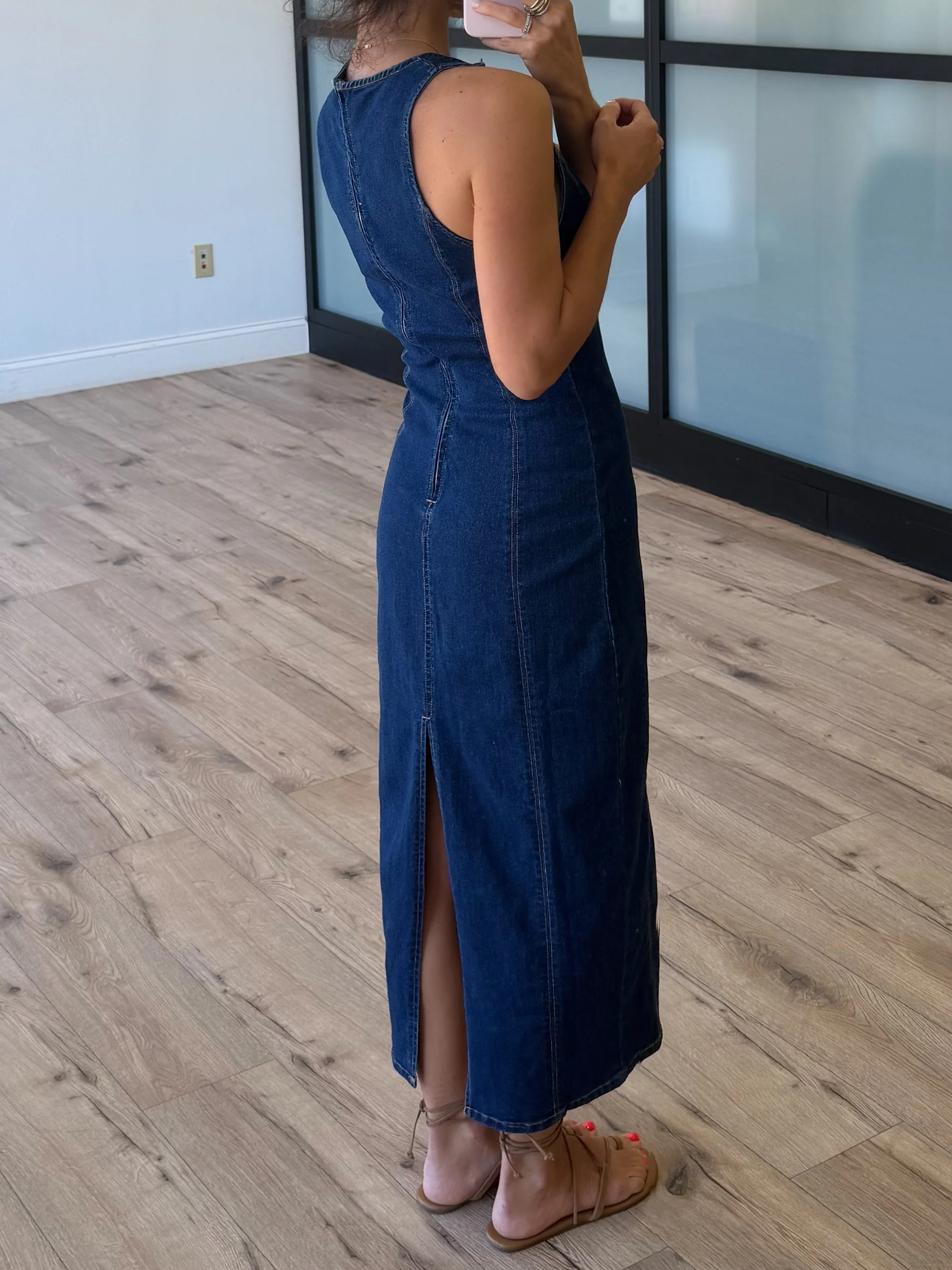 Denim Divine Midi Dress | Dark Wash - Image 2
