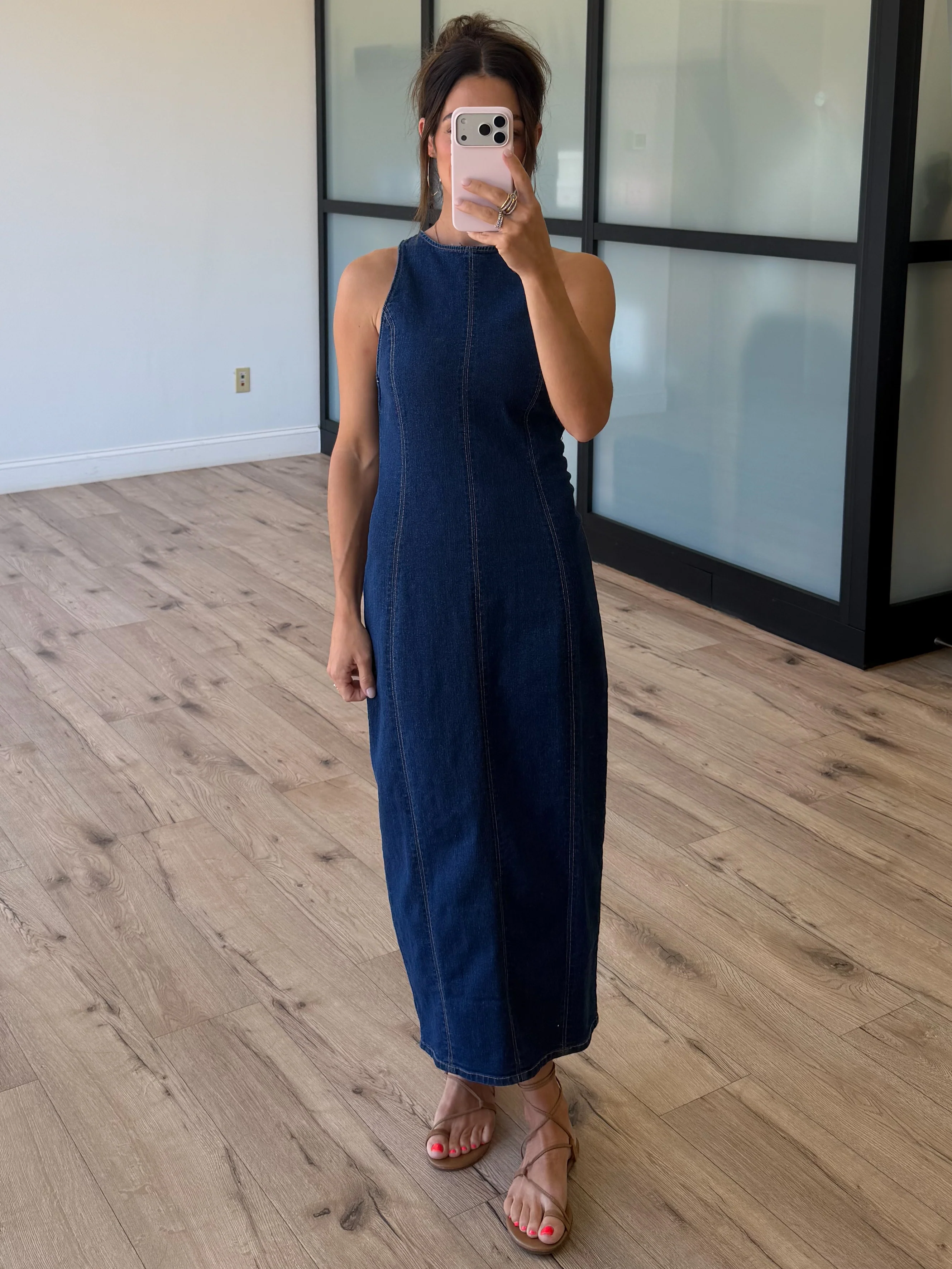 Denim Divine Midi Dress | Dark Wash - Image 3