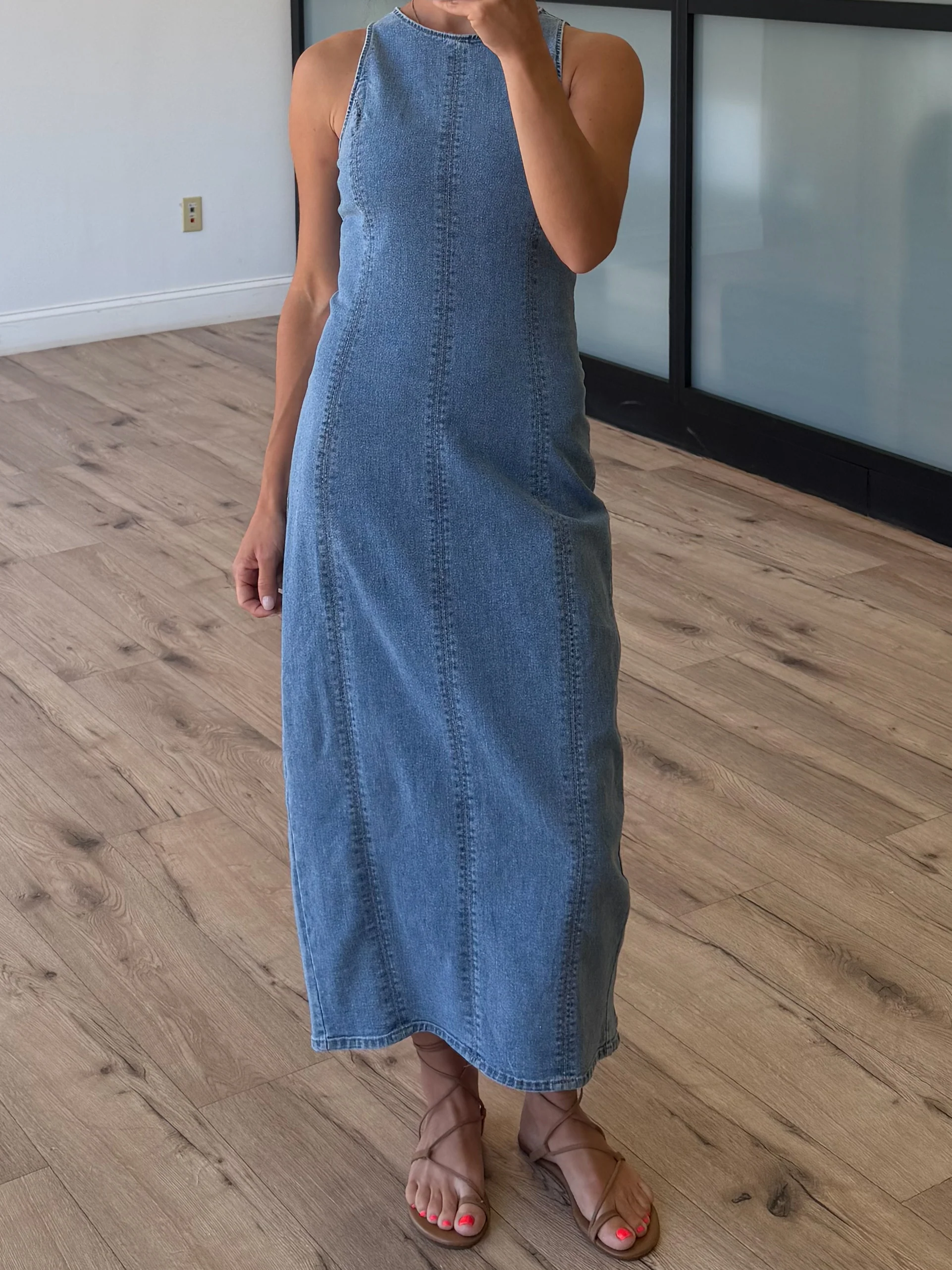 Denim Divine Midi Dress | Light Wash