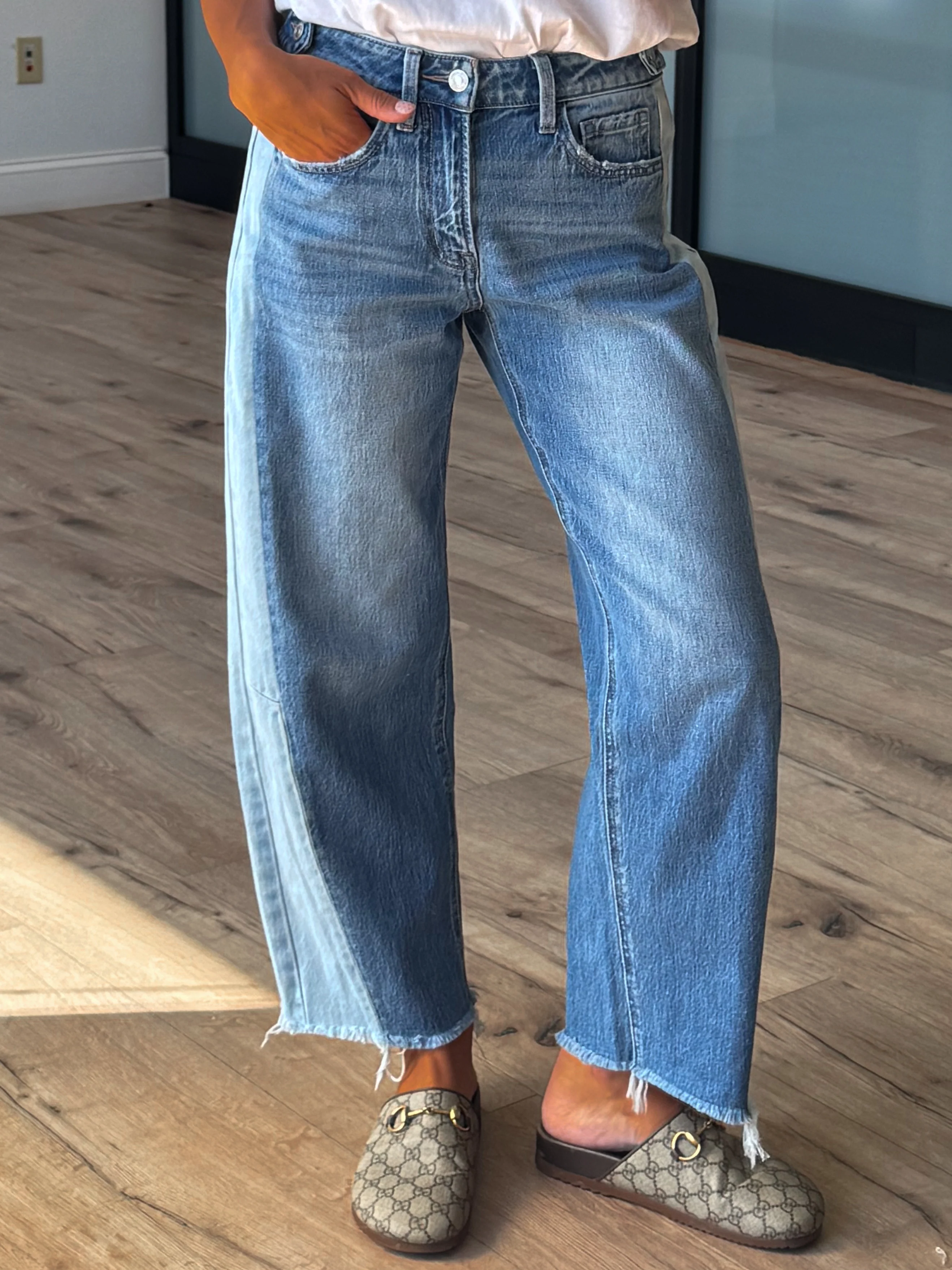 Dual Tone Barrel Jeans | RESTOCK - Image 15