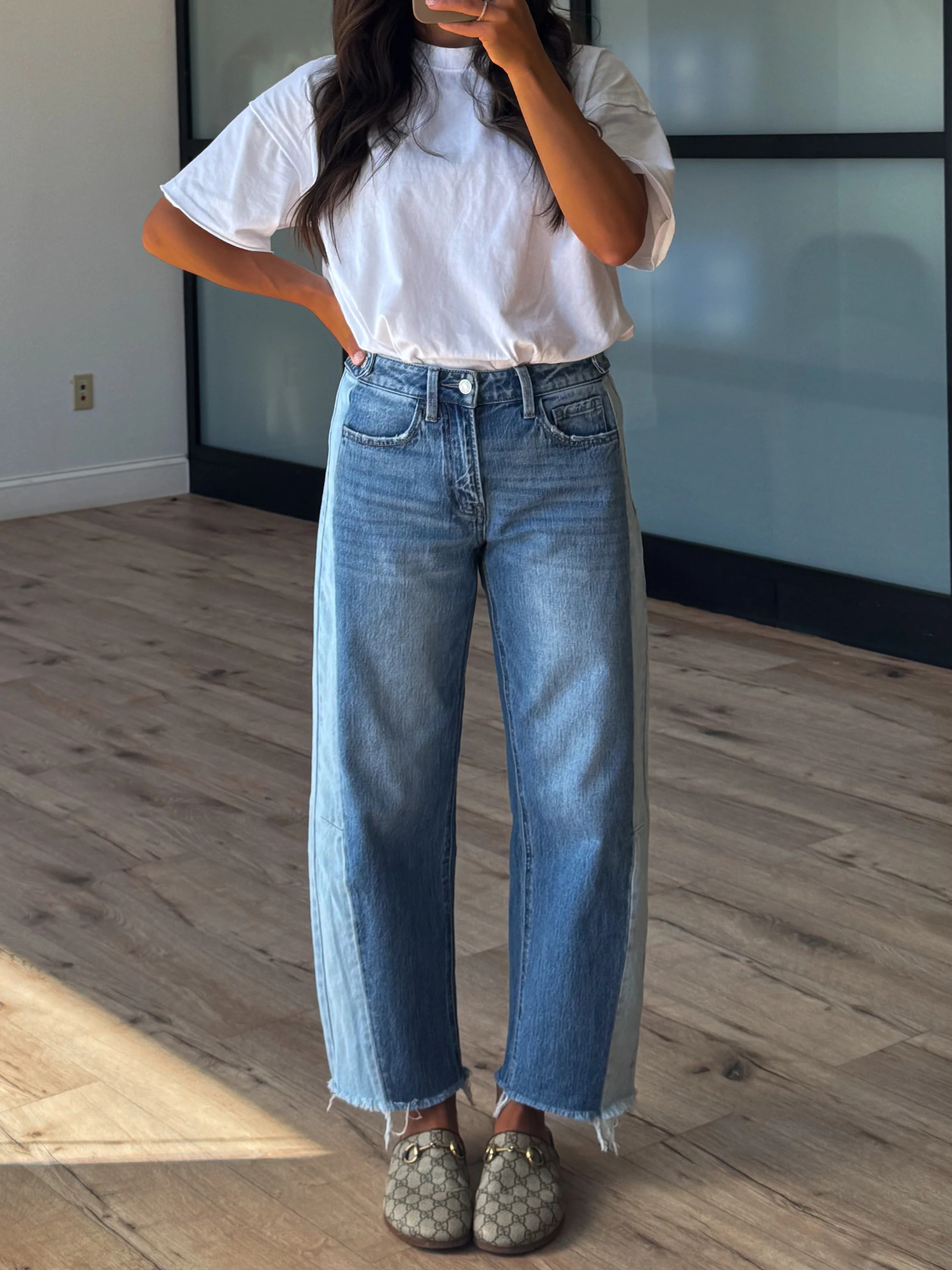 Dual Tone Barrel Jeans | RESTOCK - Image 16
