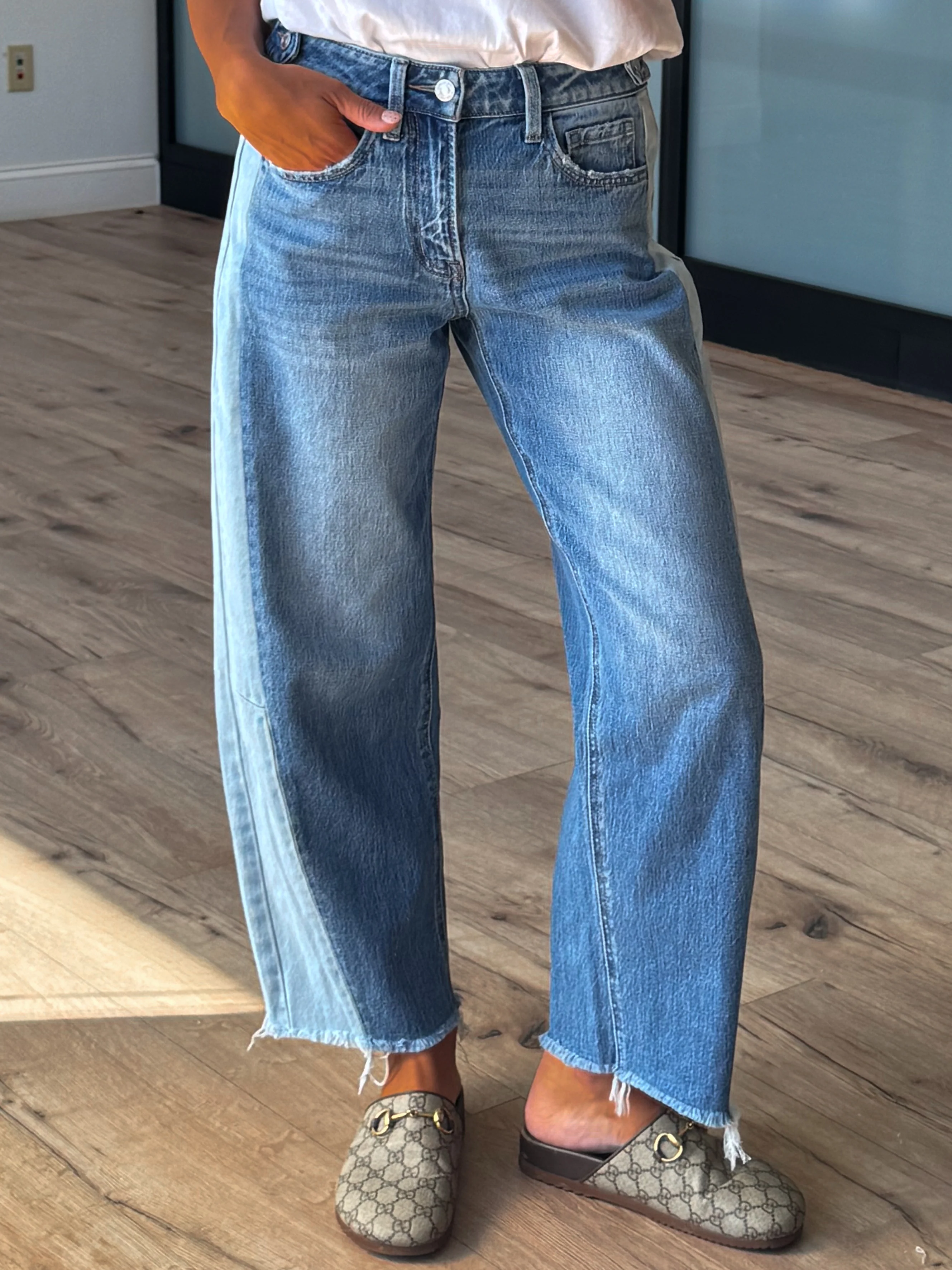 Dual Tone Barrel Jeans | RESTOCK - Image 17