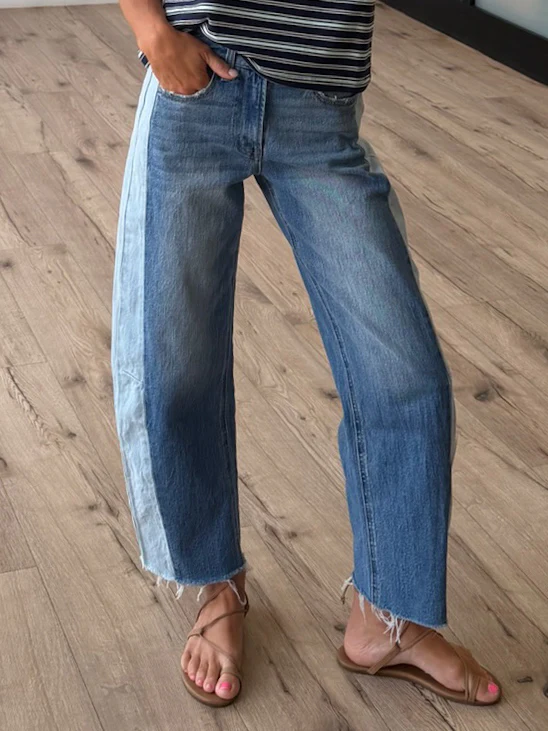 Dual Tone Barrel Jeans | RESTOCK - Image 3