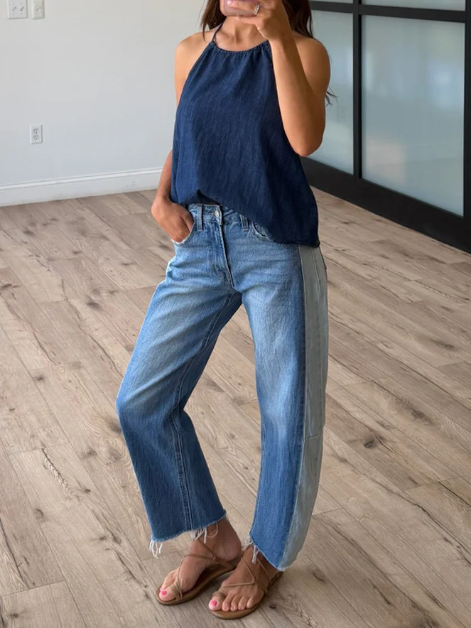Dual Tone Barrel Jeans | RESTOCK - Image 5