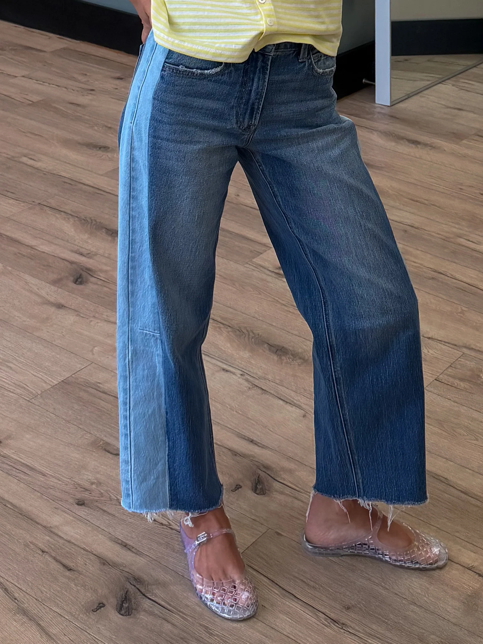 Dual Tone Barrel Jeans | RESTOCK - Image 9