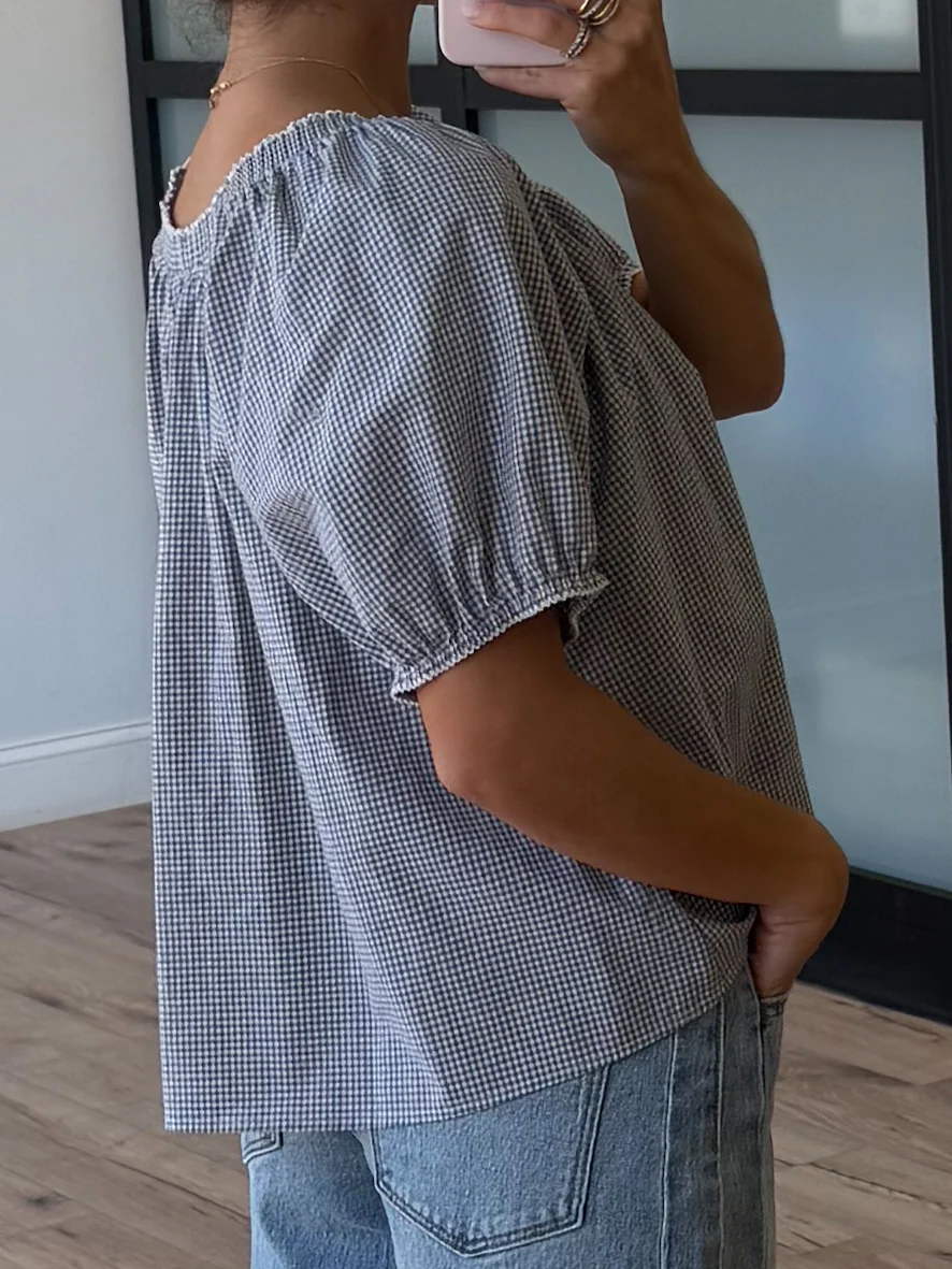 Dusty Delta Gingham Top + Scrunchie - Image 3