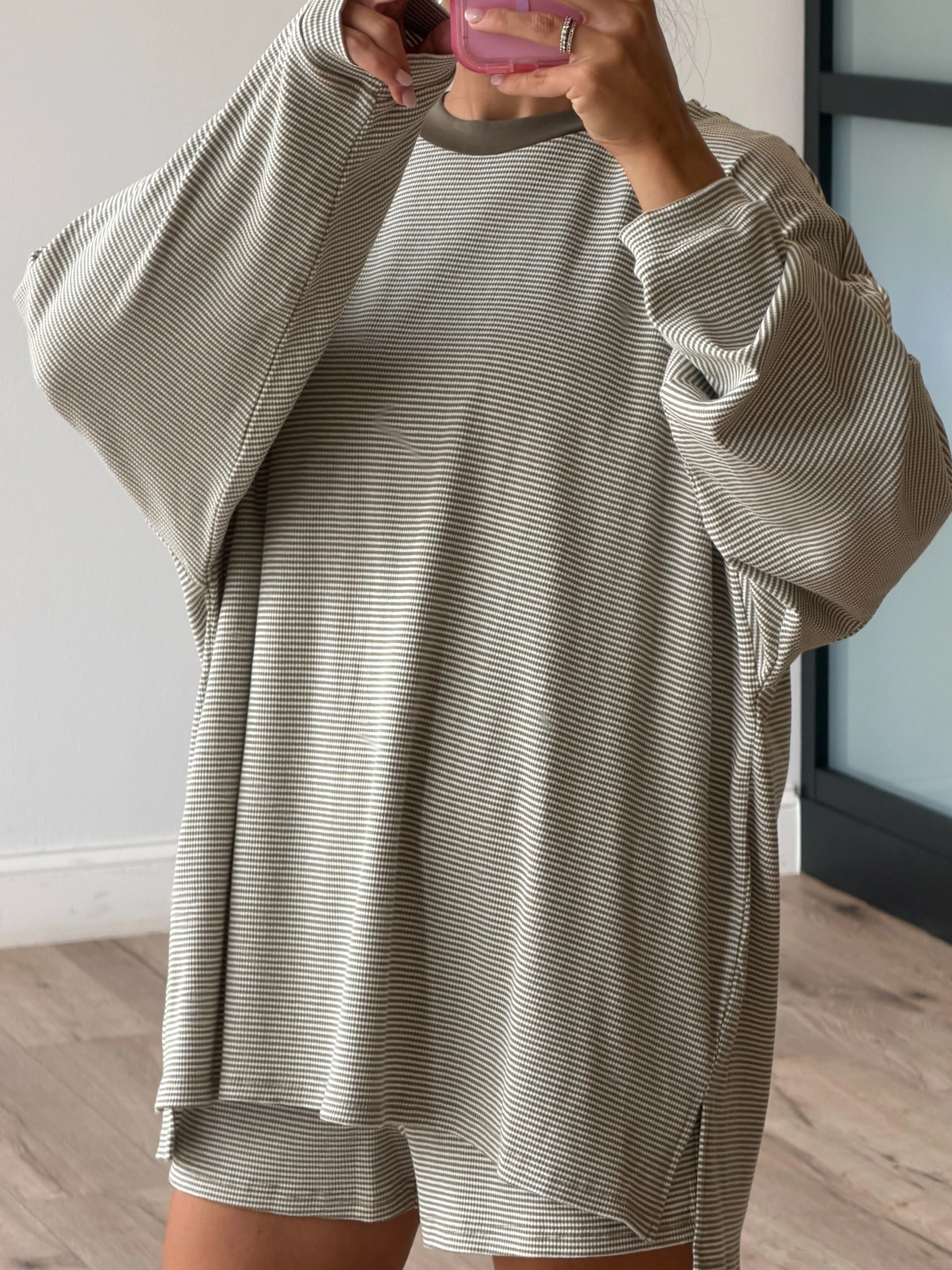 Easy Going Ribbed Stripe Pullover | Ash - Image 4