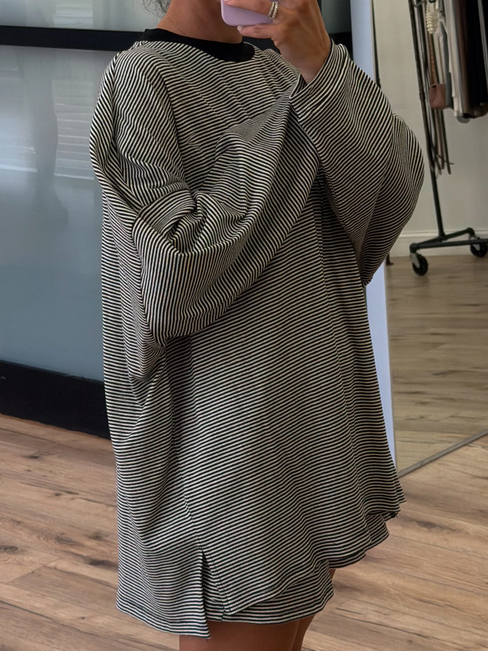 Easy Going Ribbed Stripe Pullover | Black | +Plus Available - Image 2