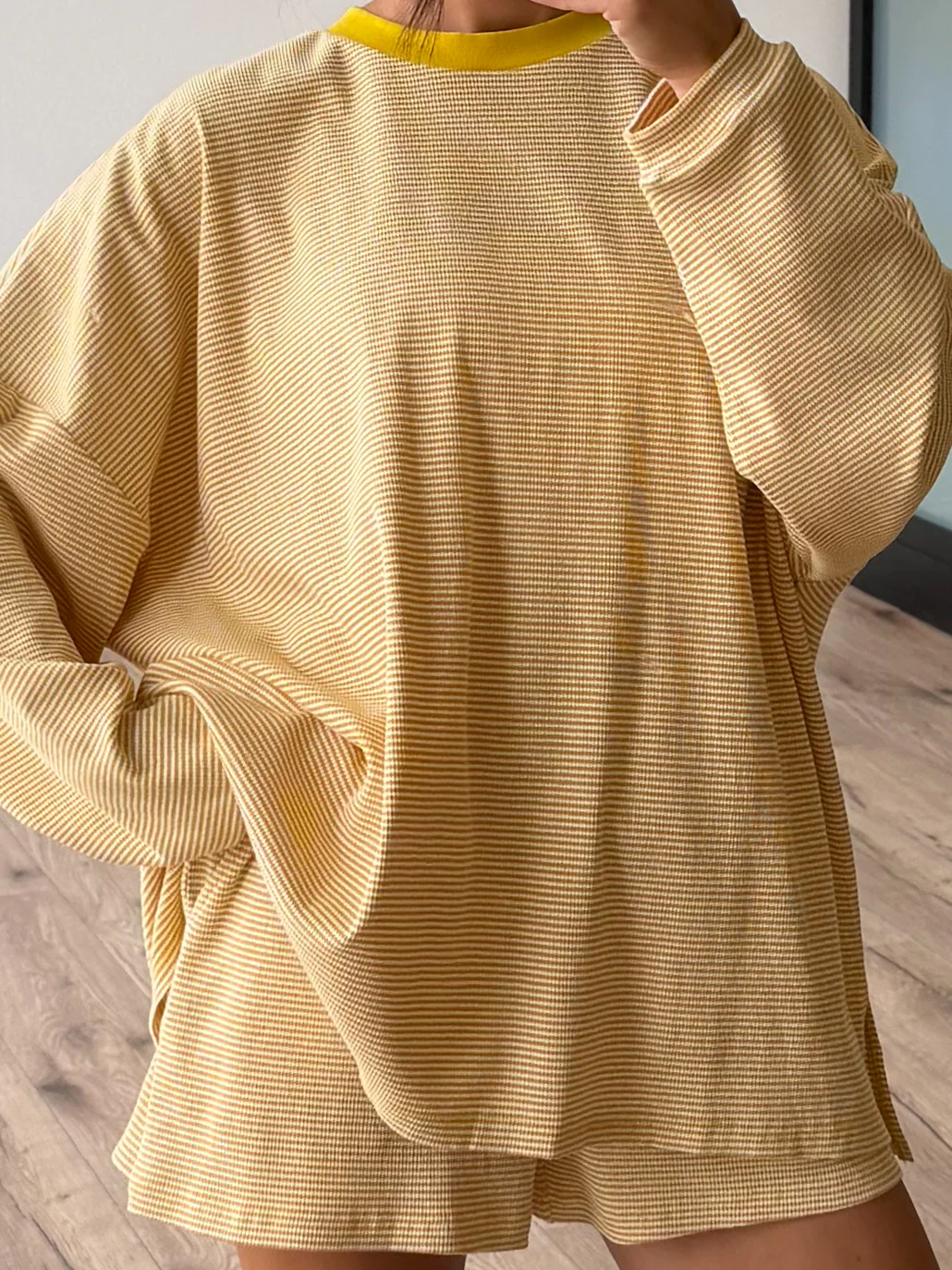 Easy Going Ribbed Stripe Pullover | Golden