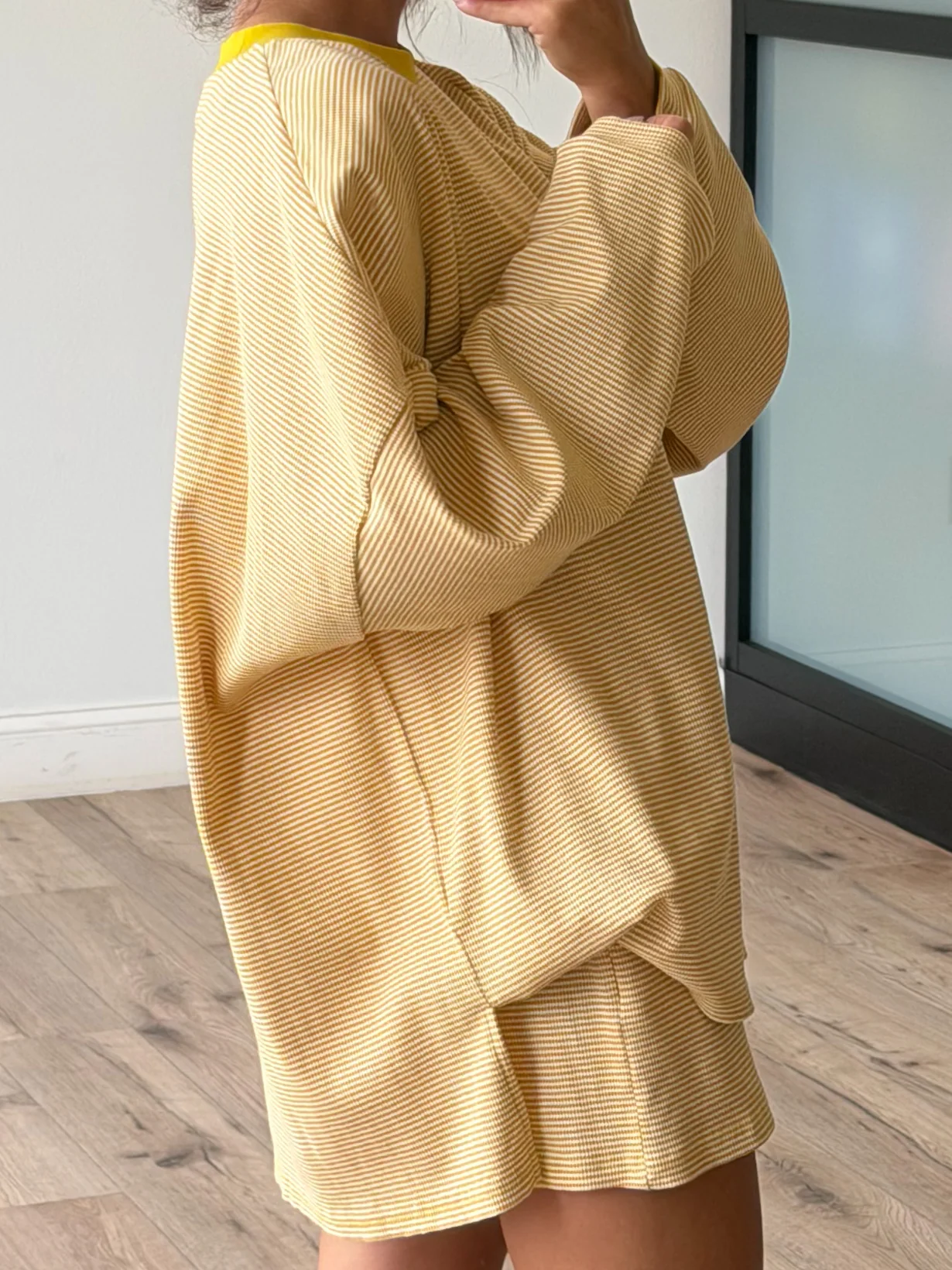 Easy Going Ribbed Stripe Pullover | Golden - Image 2