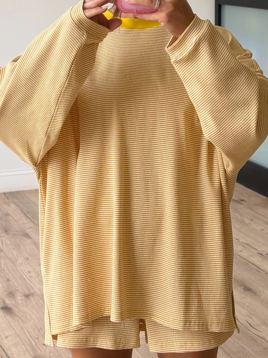 Easy Going Ribbed Stripe Pullover | Golden - Image 3