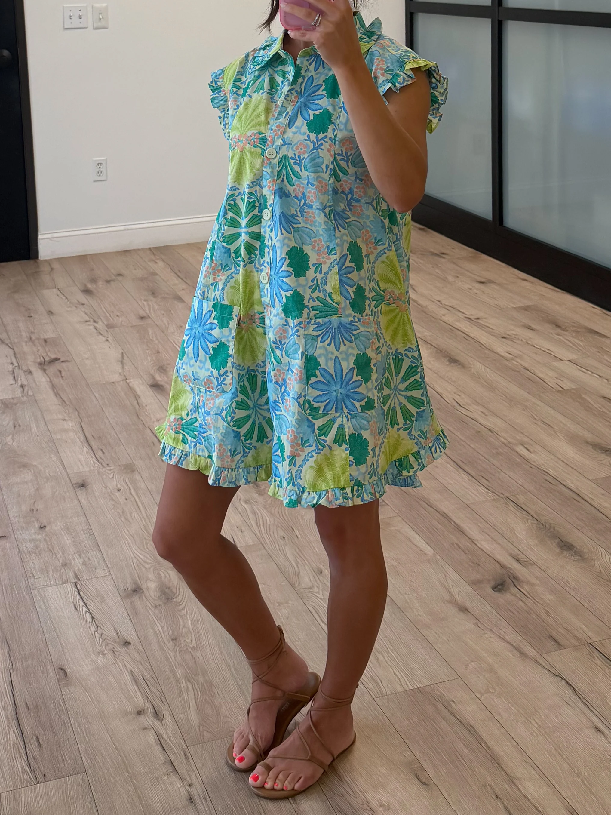 Evelyn Flutter Dress | Tropical Laguna - Image 4
