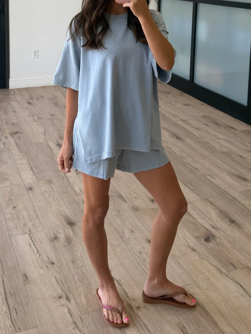 Field Day Tee + Shorts Set | Dusty Blue - Image 3