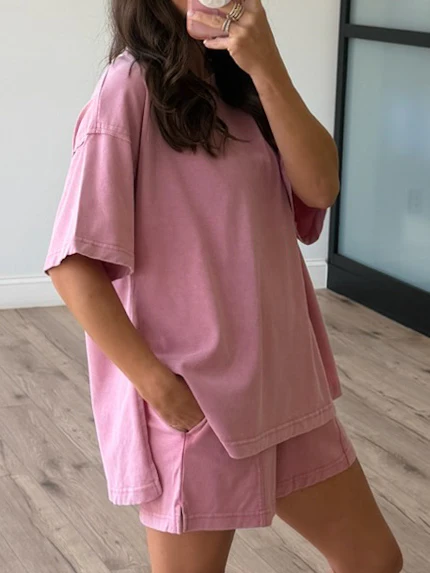 Field Day Tee + Shorts Set | Rose