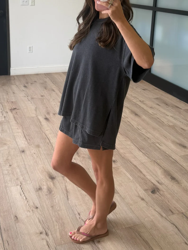 Field Day Tee + Shorts Set | Washed Black - Image 9