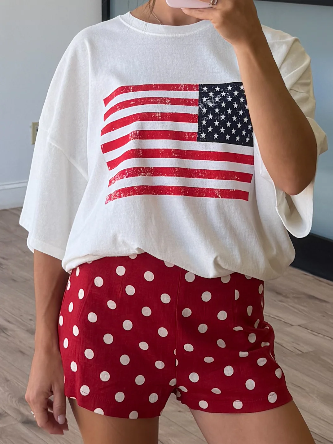 Freedom Flag Oversized Tee | White - Image 3