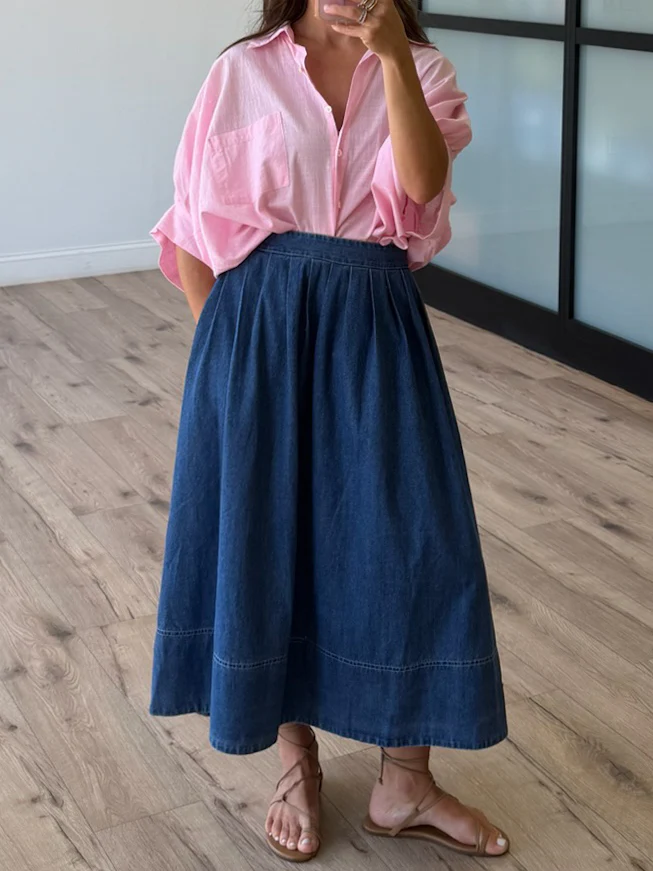 Nia Cotton Swing Top | Pink - Image 7