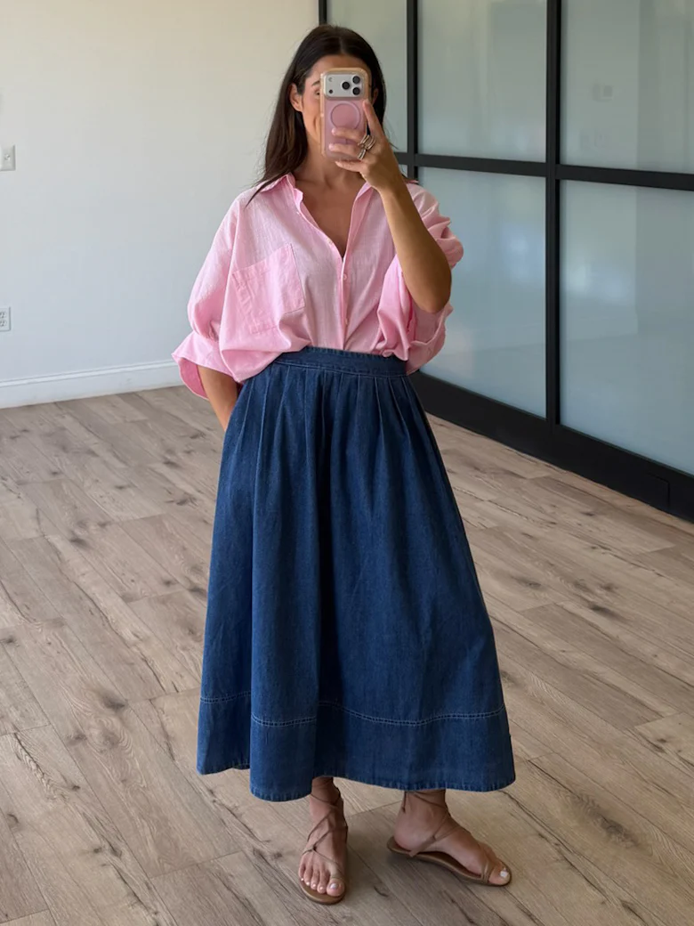 Nia Cotton Swing Top | Pink - Image 6