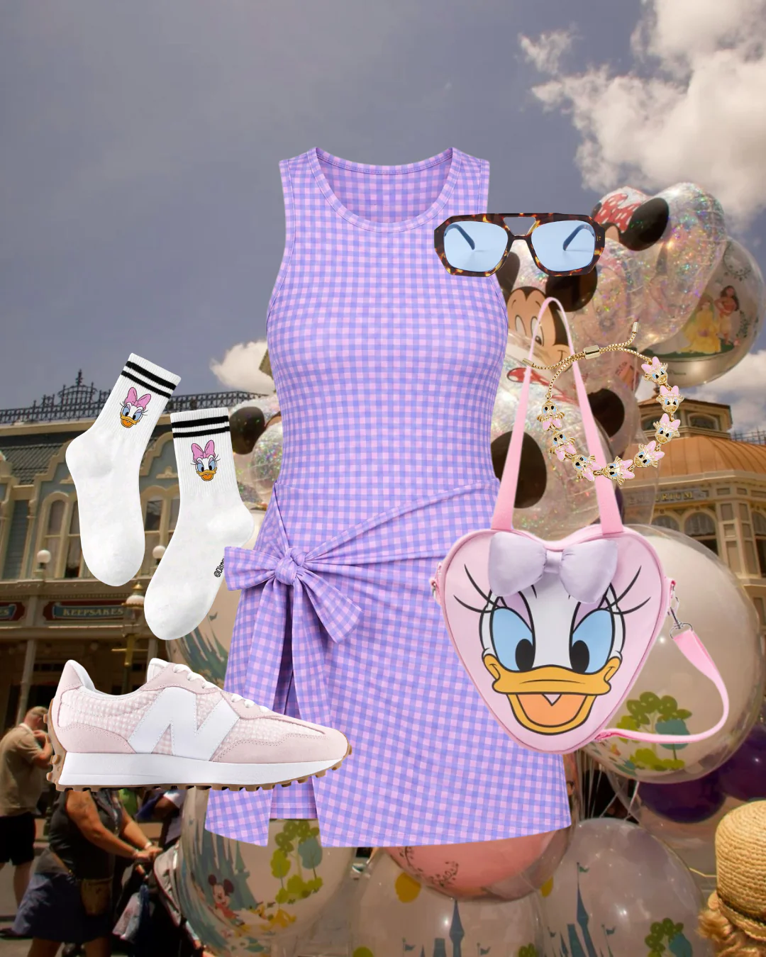 Gingham Active Wrap Romper | Orchid - Image 8