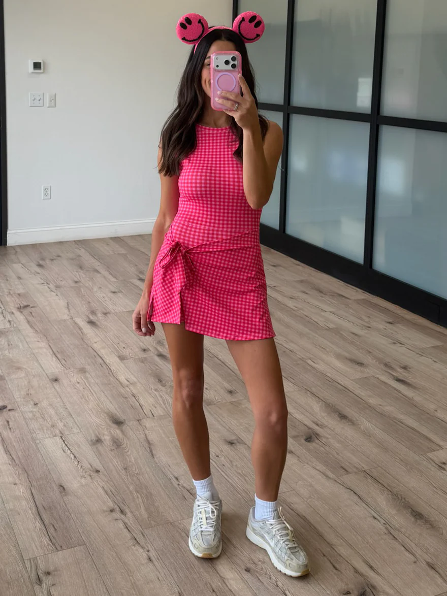 Gingham Active Wrap Romper | Strawberry - Image 5