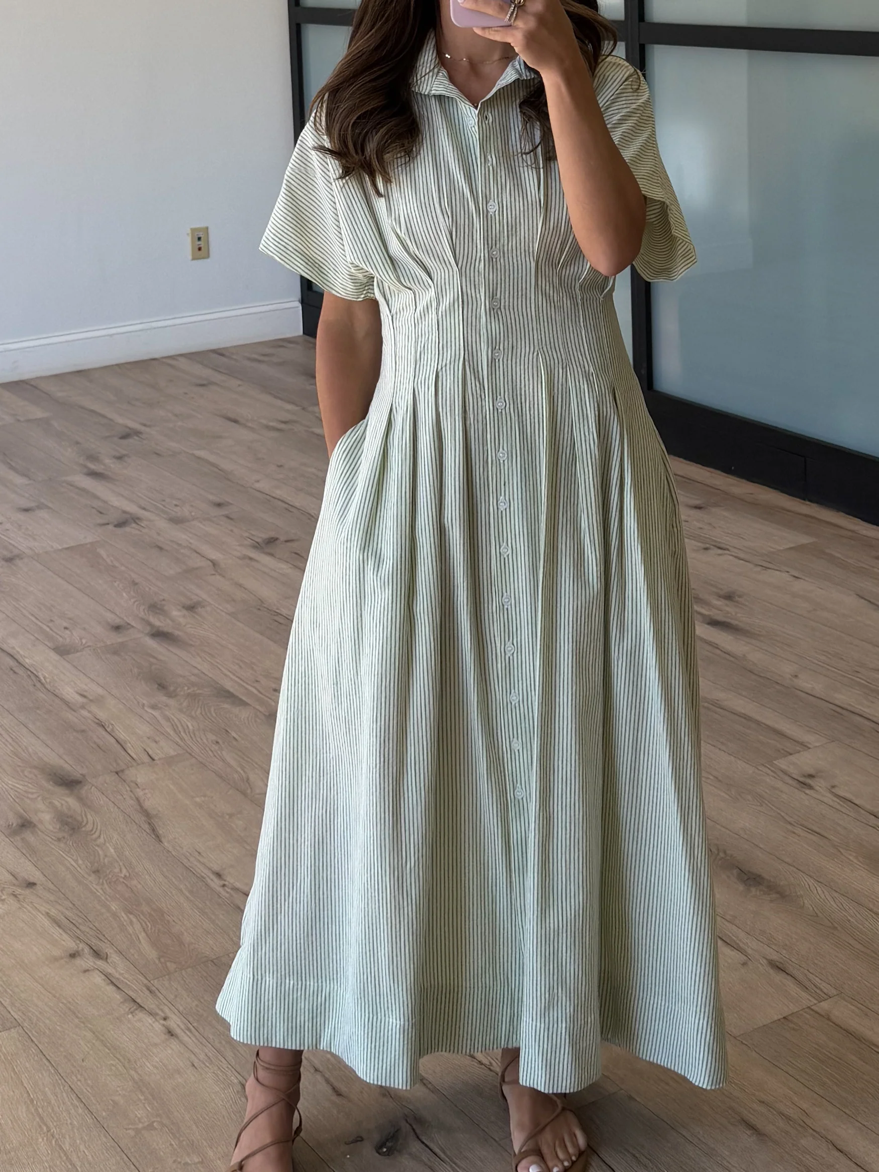 Grace Button-Down Shirt Dress | Olive Grove - Image 2