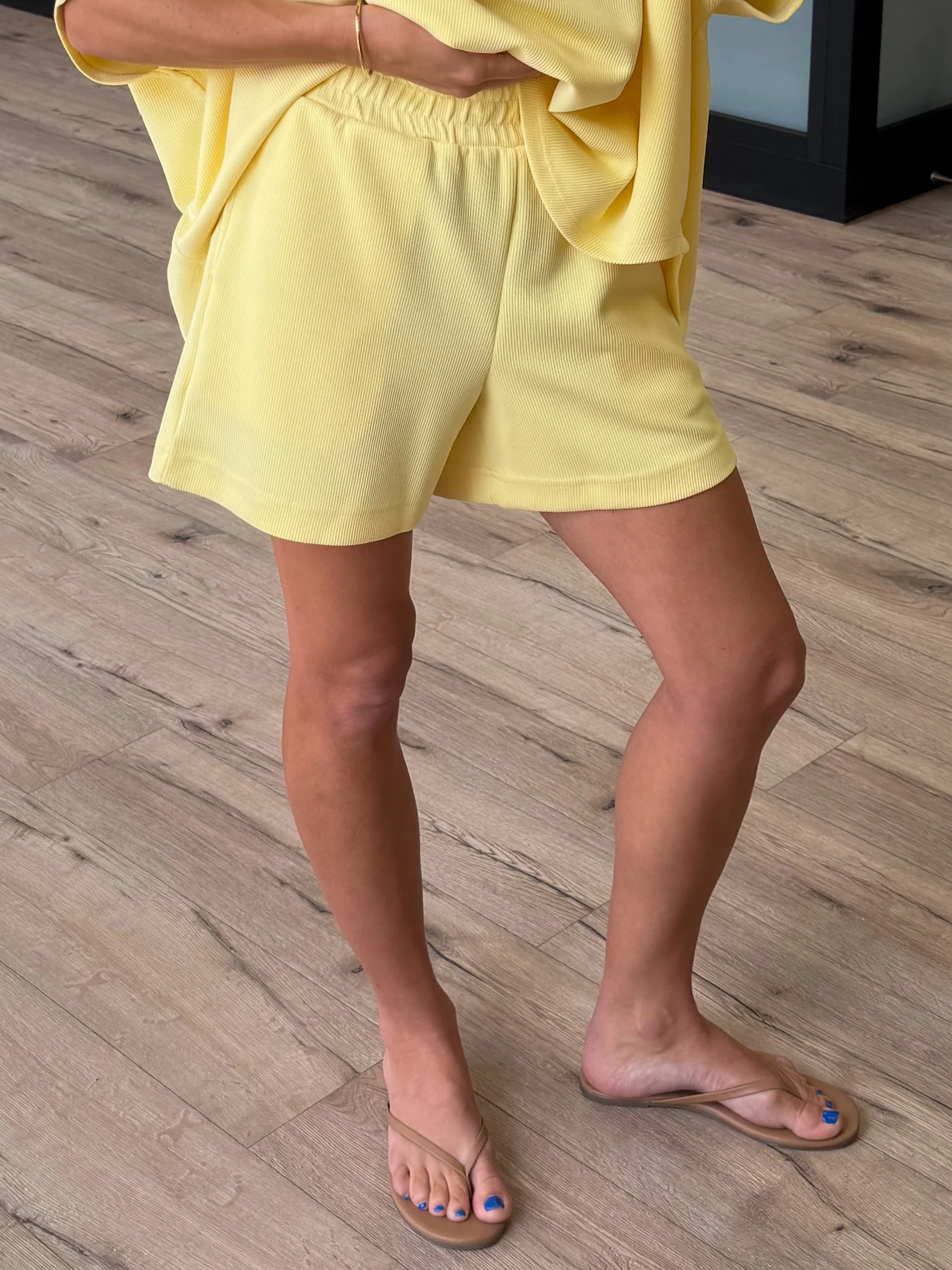 Halo Ribbed Lounge Shorts | Daisy