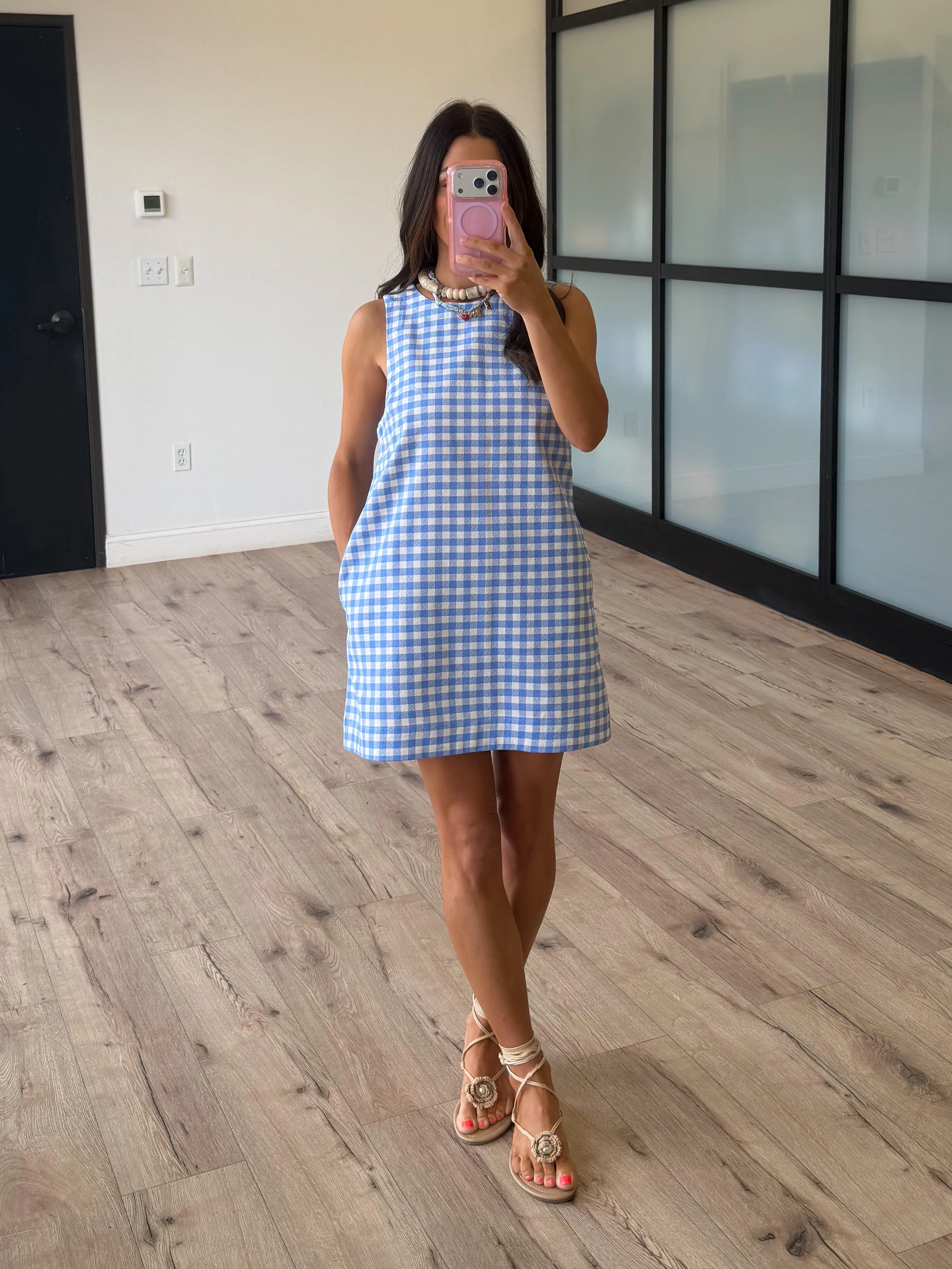 Hamptons Gingham Shift Dress - Image 3