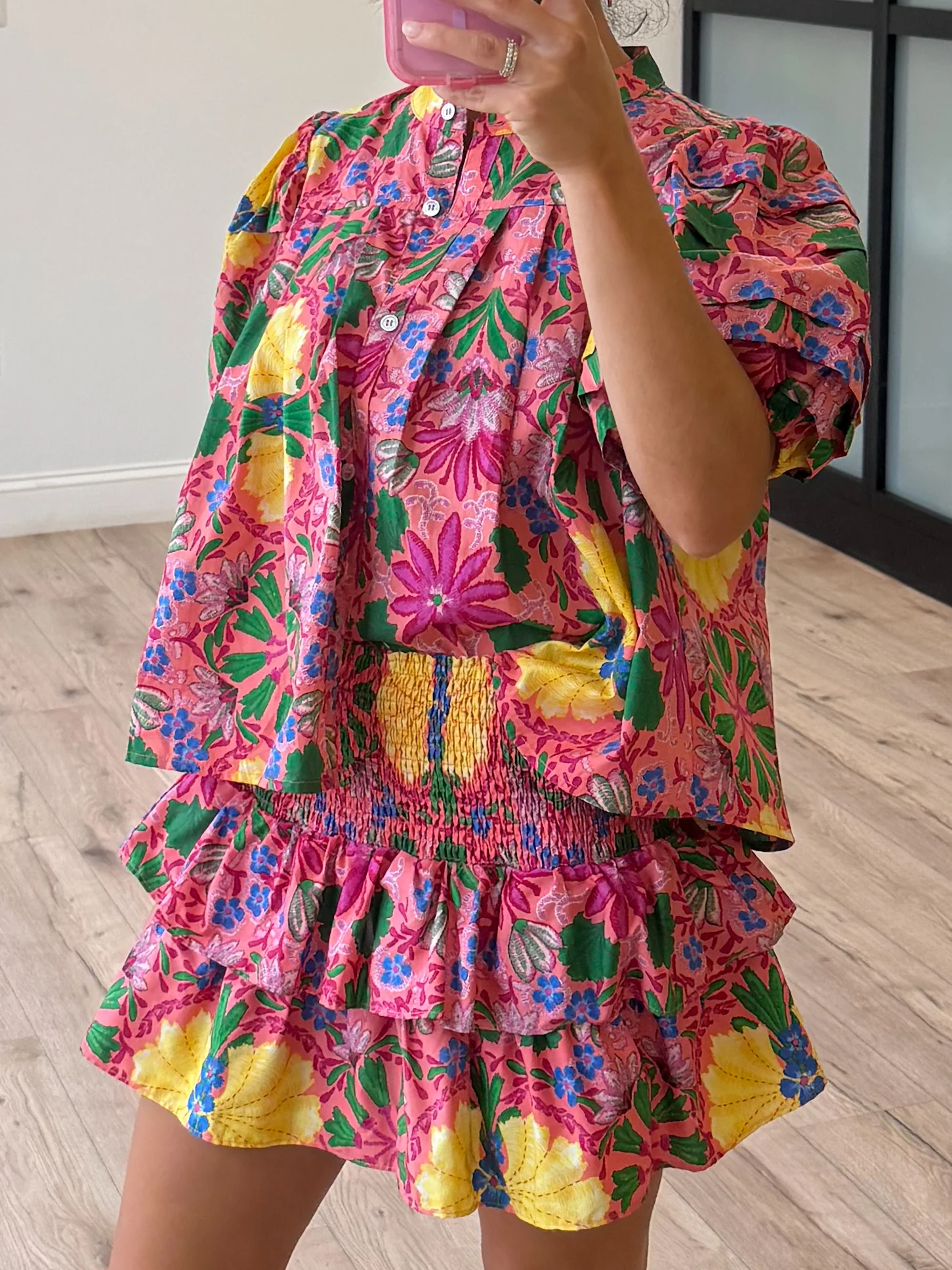 Tropical Passionfruit Smocked Skirt - Image 2