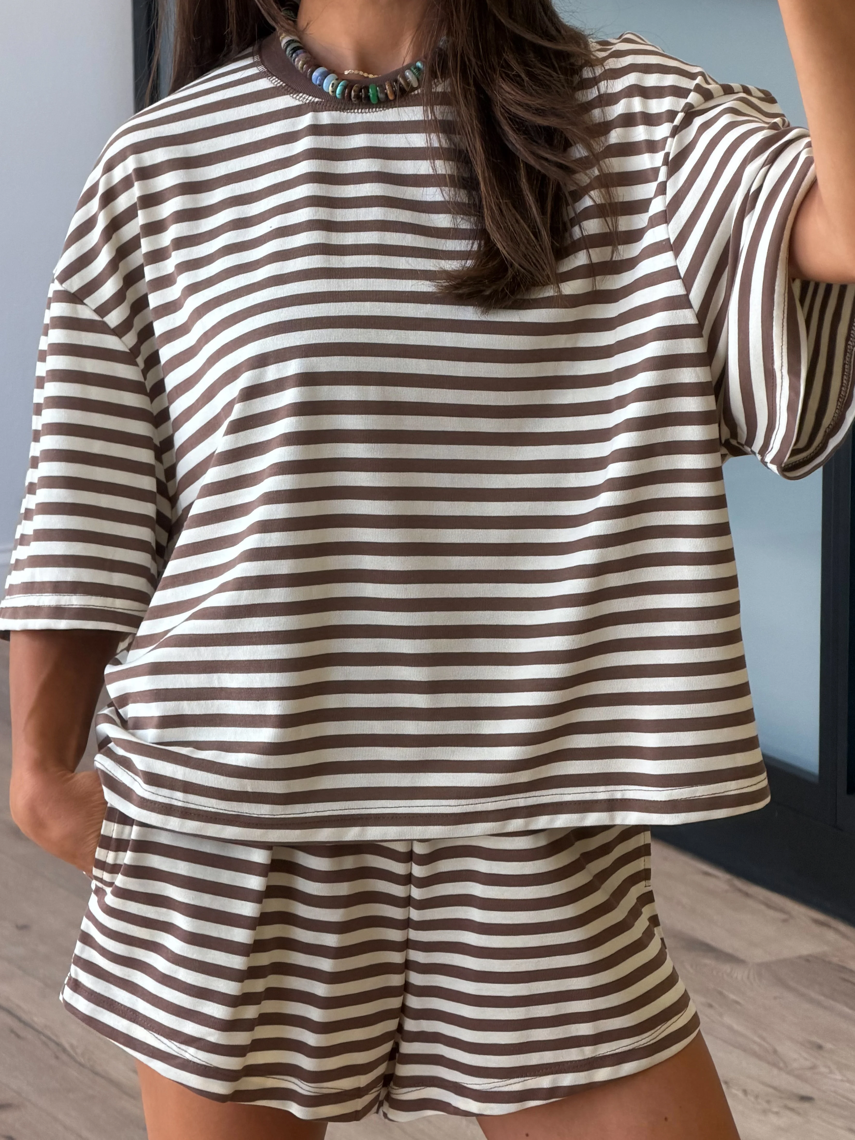 In The Air Relaxed Tee | Mocha Cream