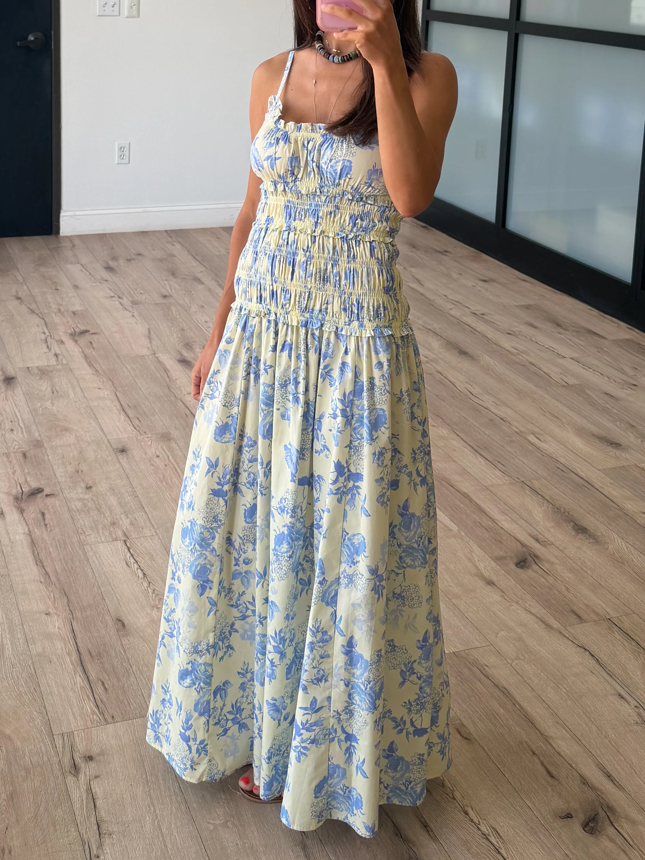 Juliette Smocked Maxi Dress | Blue Haze - Image 3